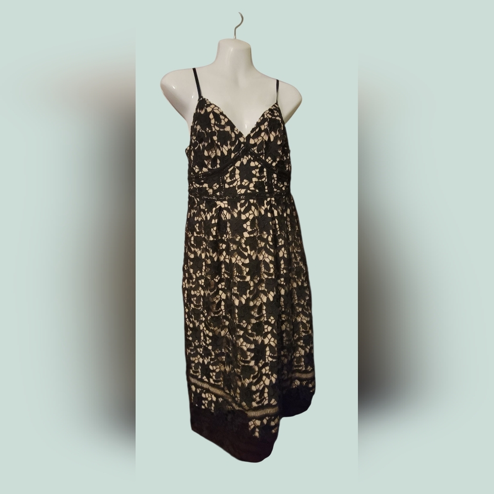 All Worthy by Hunter McGrady Black and Nude Midi Dress #14